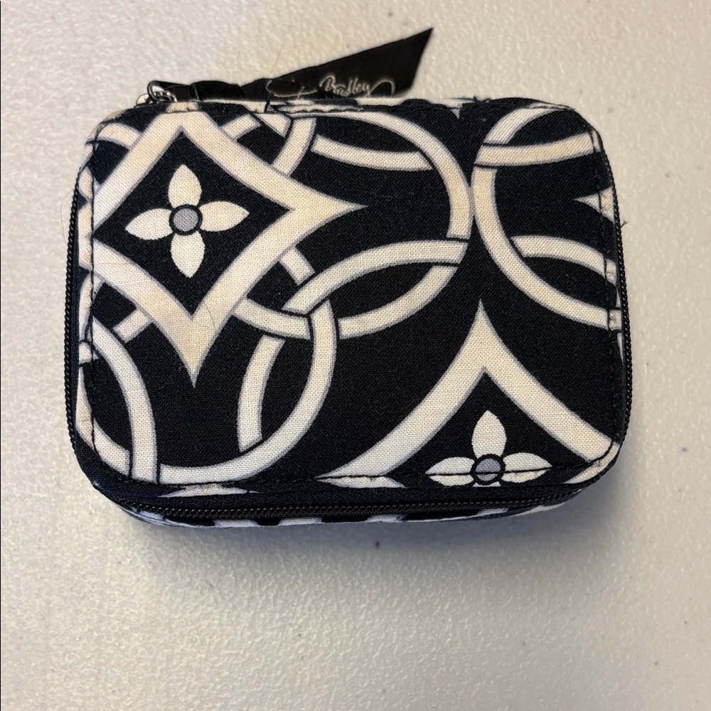 Vera Bradley Black and White Quilted Zip Pouch-small